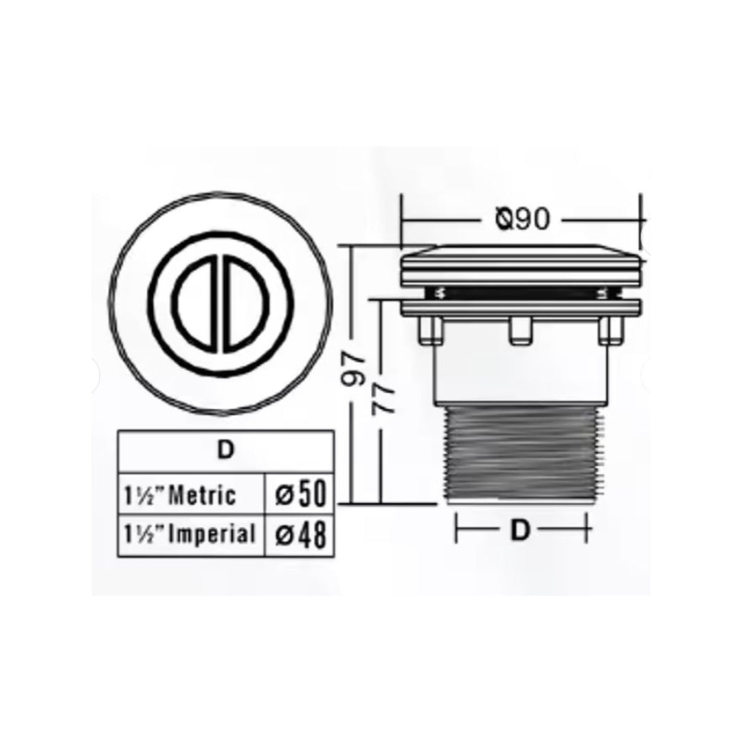 Thread Connection Pool Water Return Suction Inlet