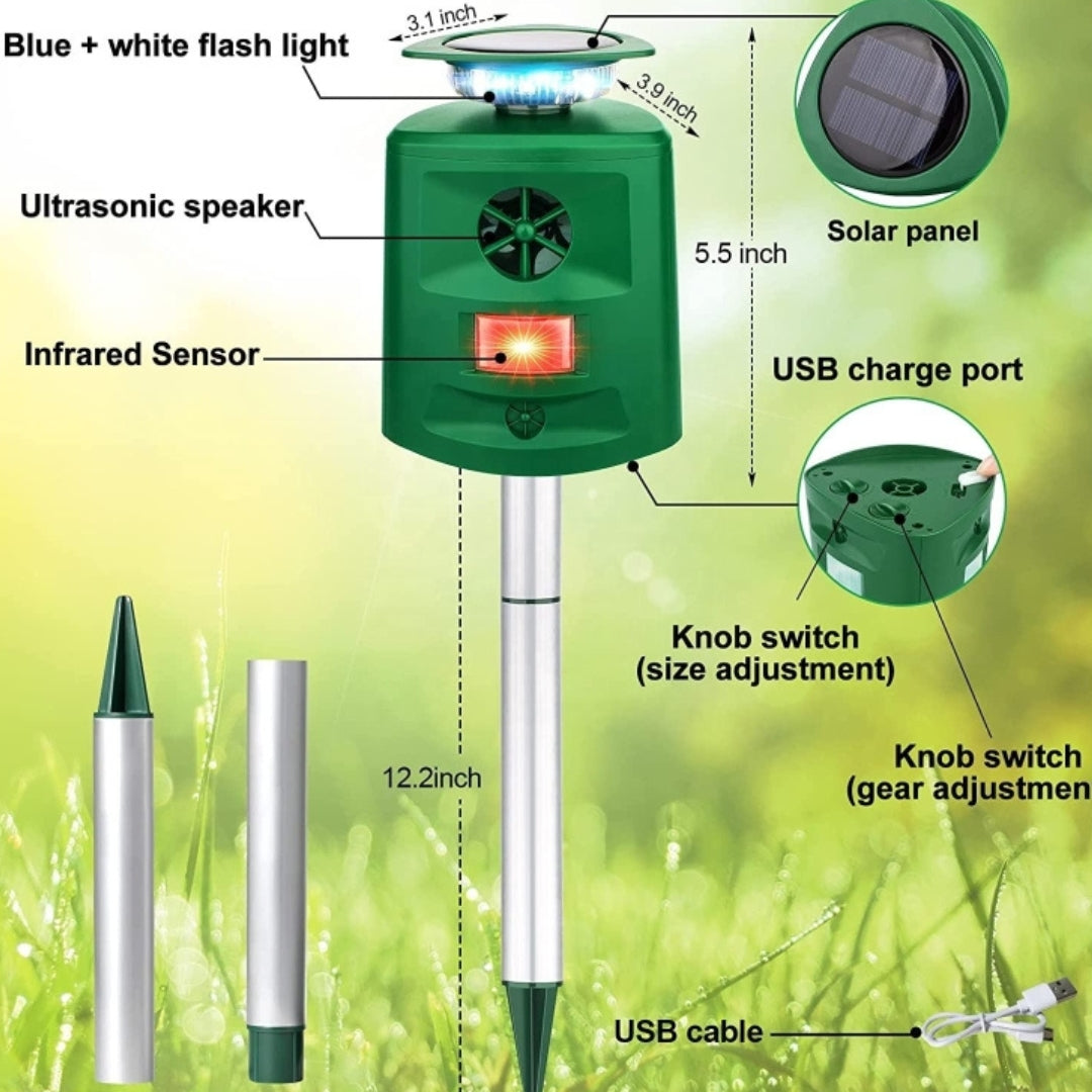 Outdoor Solar Ultrasonic Animal Repeller