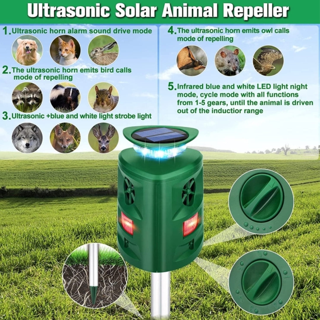 Outdoor Solar Ultrasonic Animal Repeller