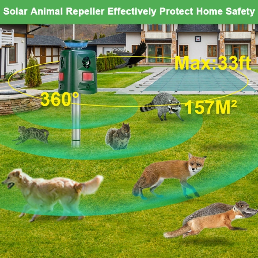 Outdoor Solar Ultrasonic Animal Repeller