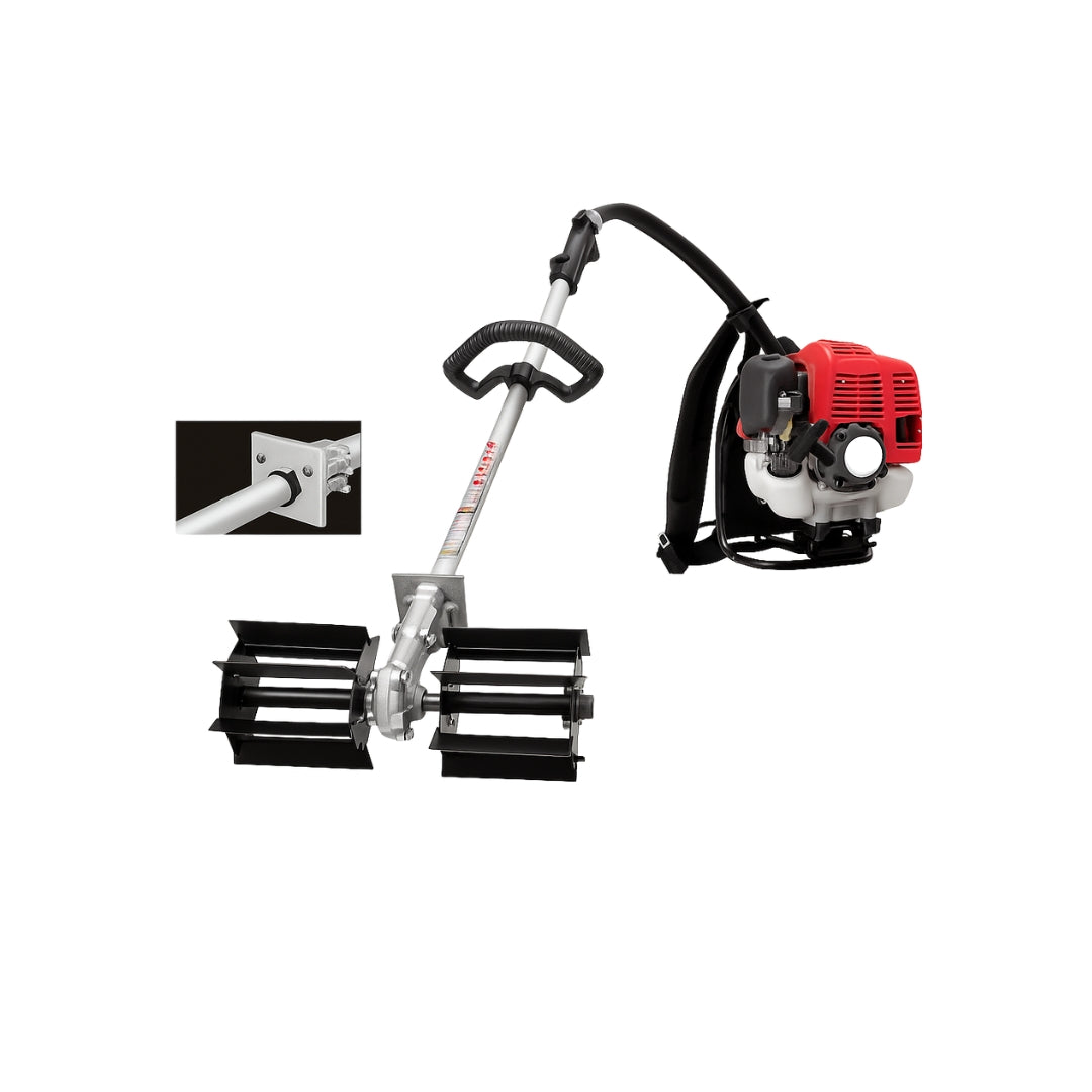 Brushcutter with weeder attachment
