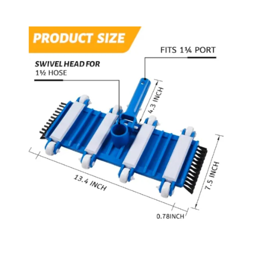Flexible vach head w/side brush