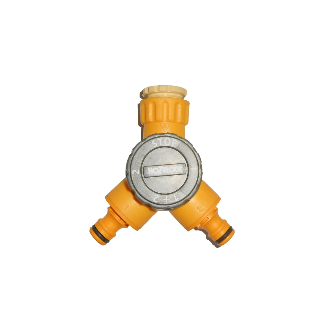 Dual Tap 'Y' Connector With Shut-Off - Hozelock