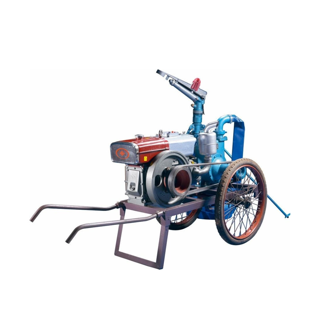 Sprinkler set with engine and pump for irrigation